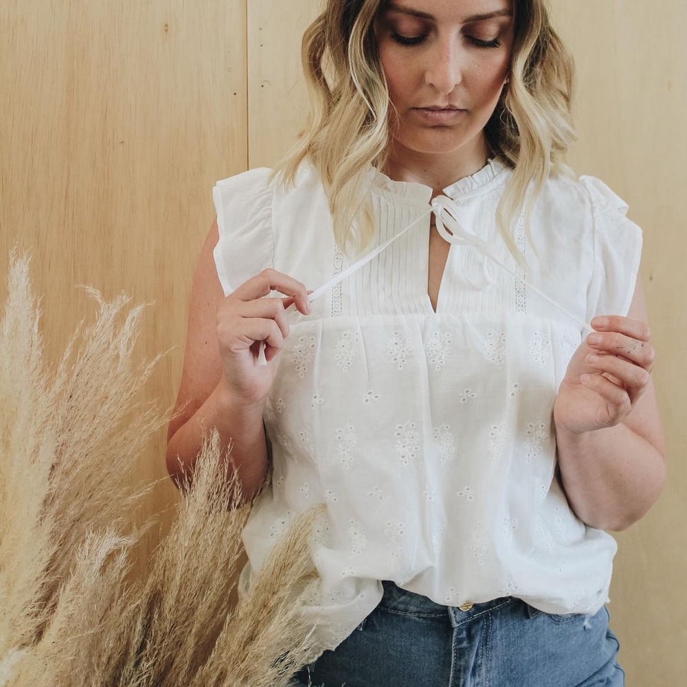 White Eyelet Blouse